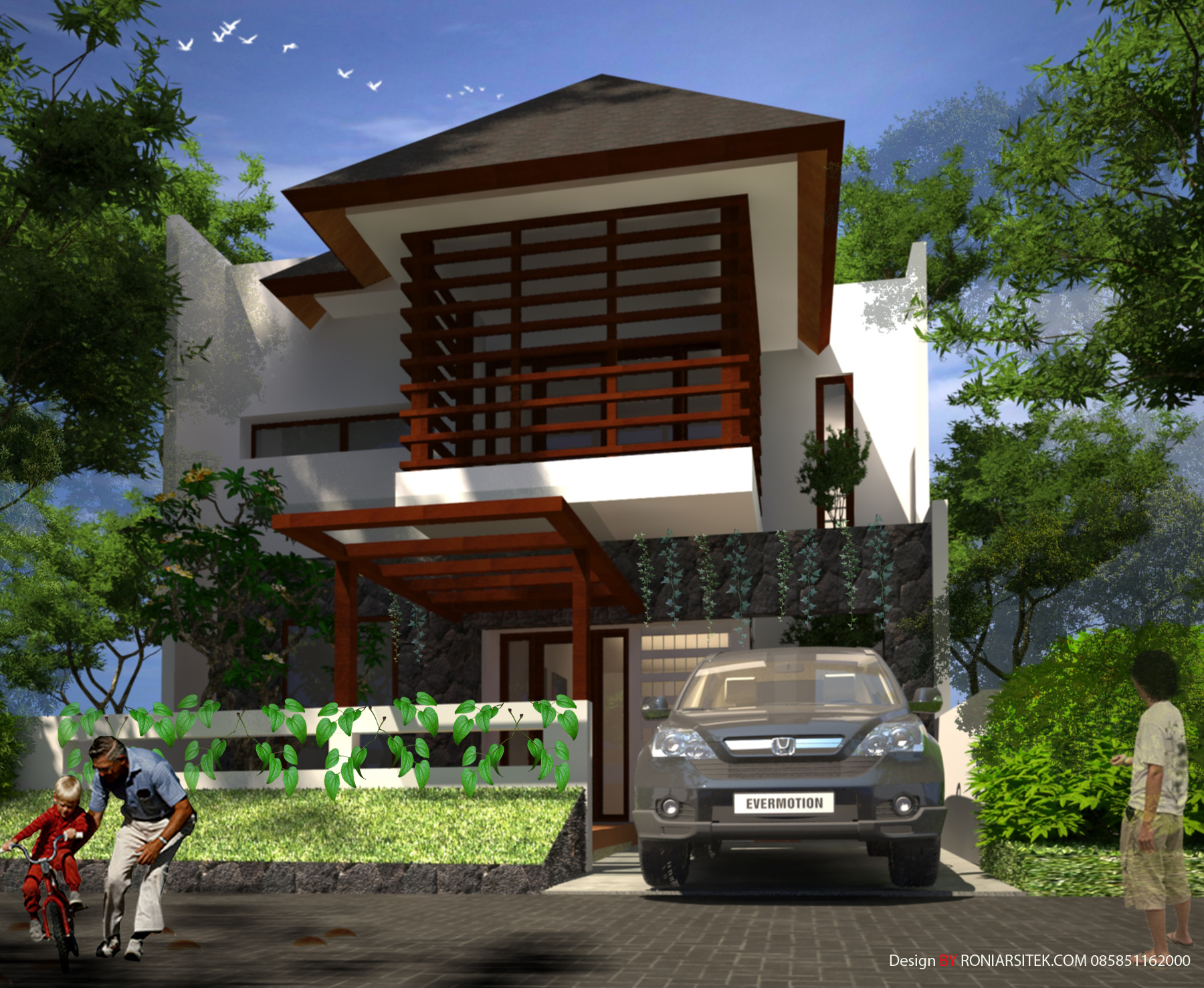 Desain Rumah Bali Tropis 2 Lantai  Mabudi com